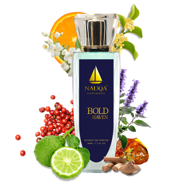 NAUQA™ BOLD HAVEN – Luxury Long Lasting Unisex Perfume | Extrait de Parfum for Men & Women(50ml) | Premium Gifting Perfume