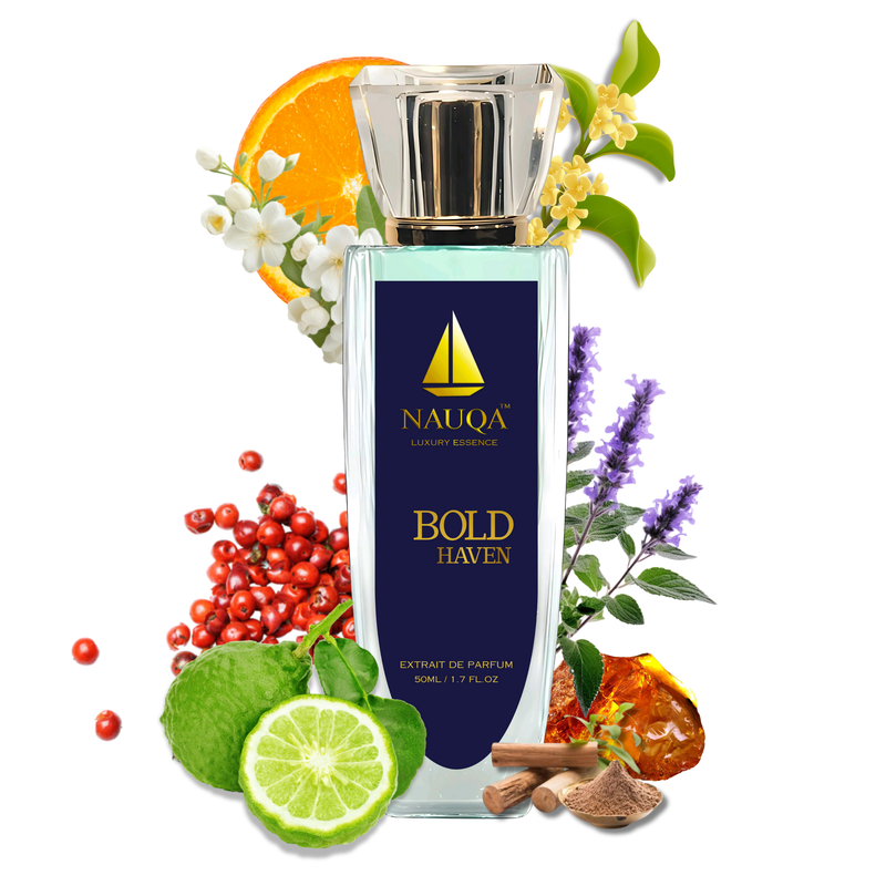 NAUQA™ BOLD HAVEN – Luxury Long Lasting Unisex Perfume | Extrait de Parfum for Men & Women(50ml) | Premium Gifting Perfume