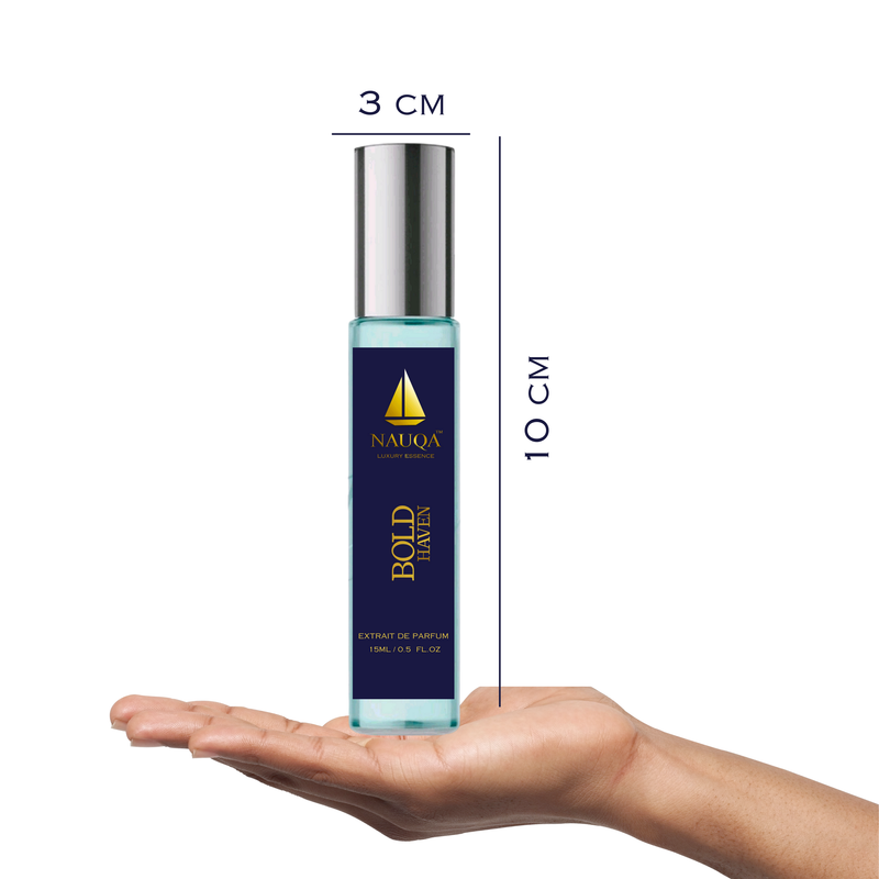 NAUQA™ BOLD HAVEN – Luxury Long Lasting Unisex Perfume | Extrait de Parfum for Men & Women(15ml) | Premium Gifting Perfume