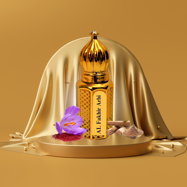 NAUQA AL FAKHIR ARBI Attar – 100% Concentrated Alcohol-Free  | Saffron & Sandalwood Inspired Arabian Attar(6ml) | Long Lasting Premium Fragrance for Men & Women